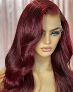Load image into Gallery viewer, Red burgundy hd lace wig
