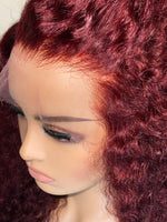 Cargar imagen en el visor de la galería, Red burgundy curly wig
