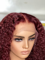 Cargar imagen en el visor de la galería, Red burgundy curly wig
