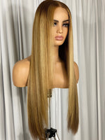 Load image into Gallery viewer, Blonde highlight hd frontal wig
