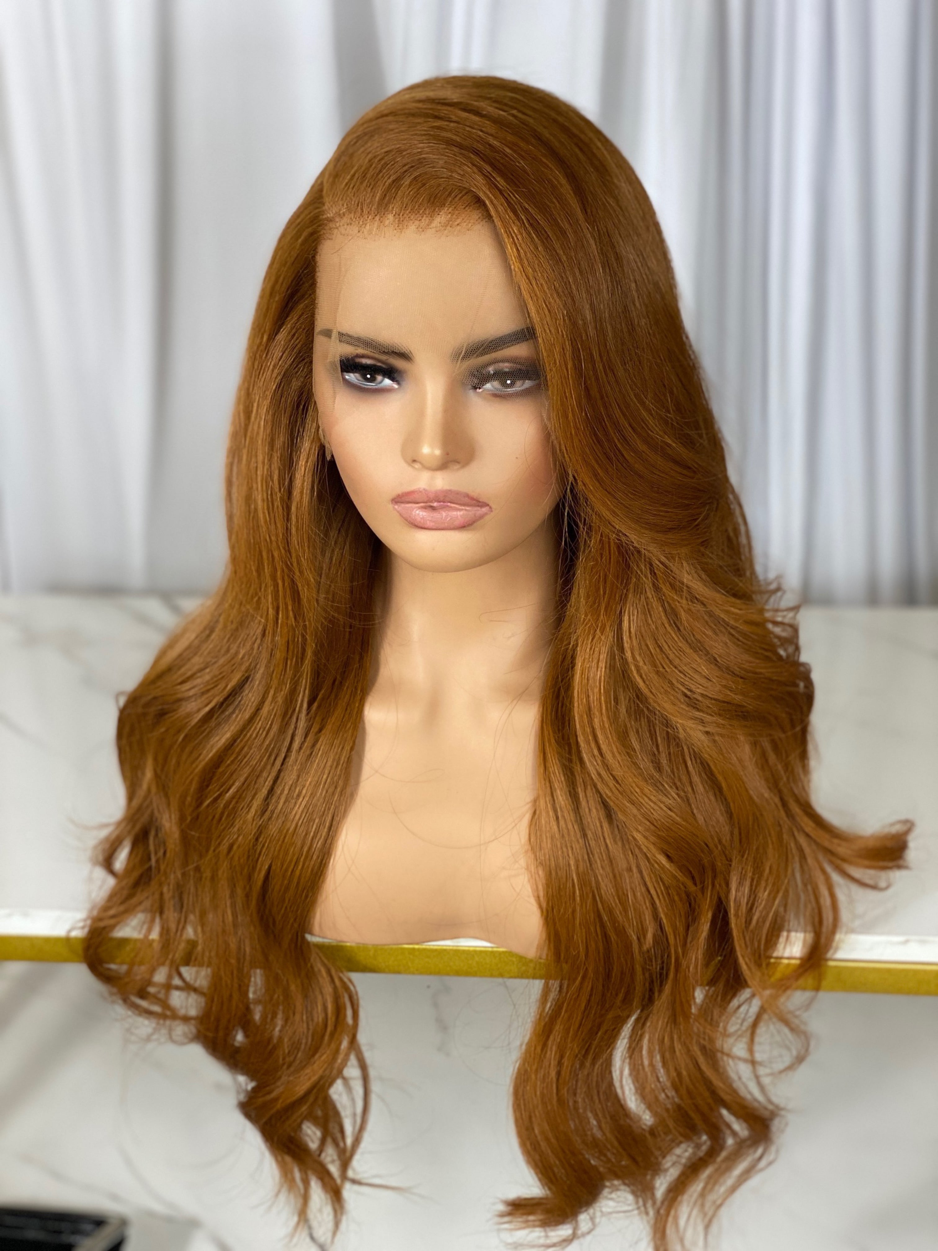 Ginger hair color HD frontal wig