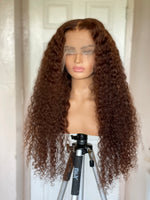 Charger l&#39;image dans la galerie, Brown lace frontal curly wig
