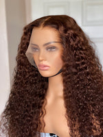 Charger l&#39;image dans la galerie, Brown lace frontal curly wig
