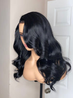 Load image into Gallery viewer, Jet black lace closure wig.
